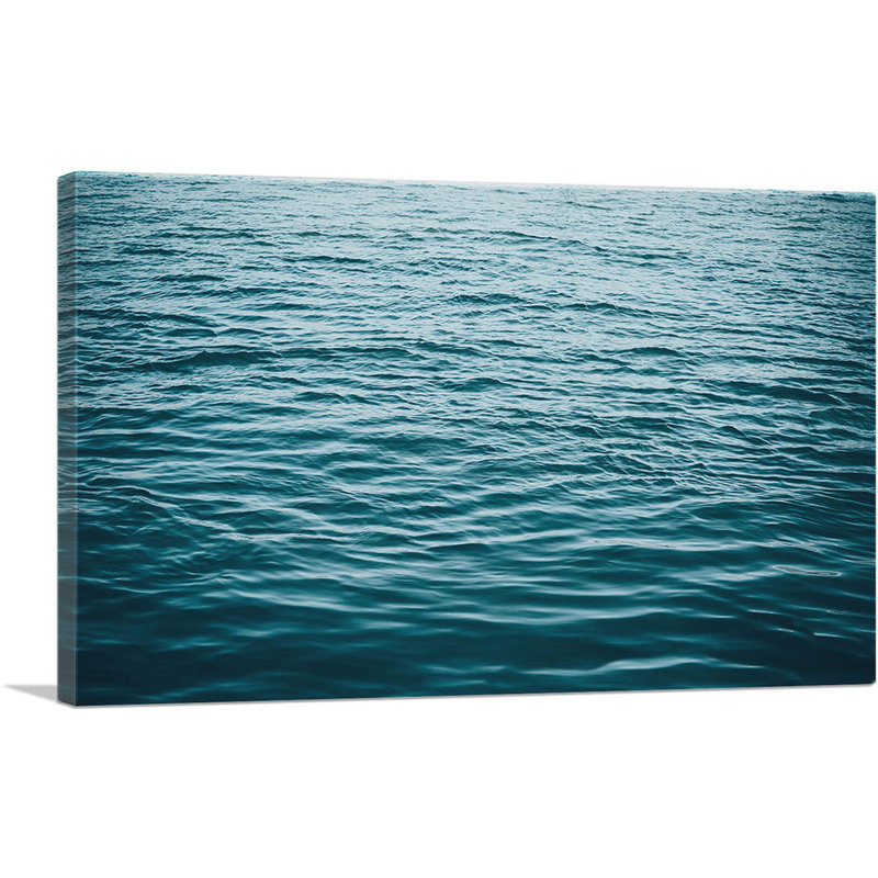 «Blue Water Waves Ocean Lake», impression sur toile tendue, H 18 po x l 26 po x P 1,5 po