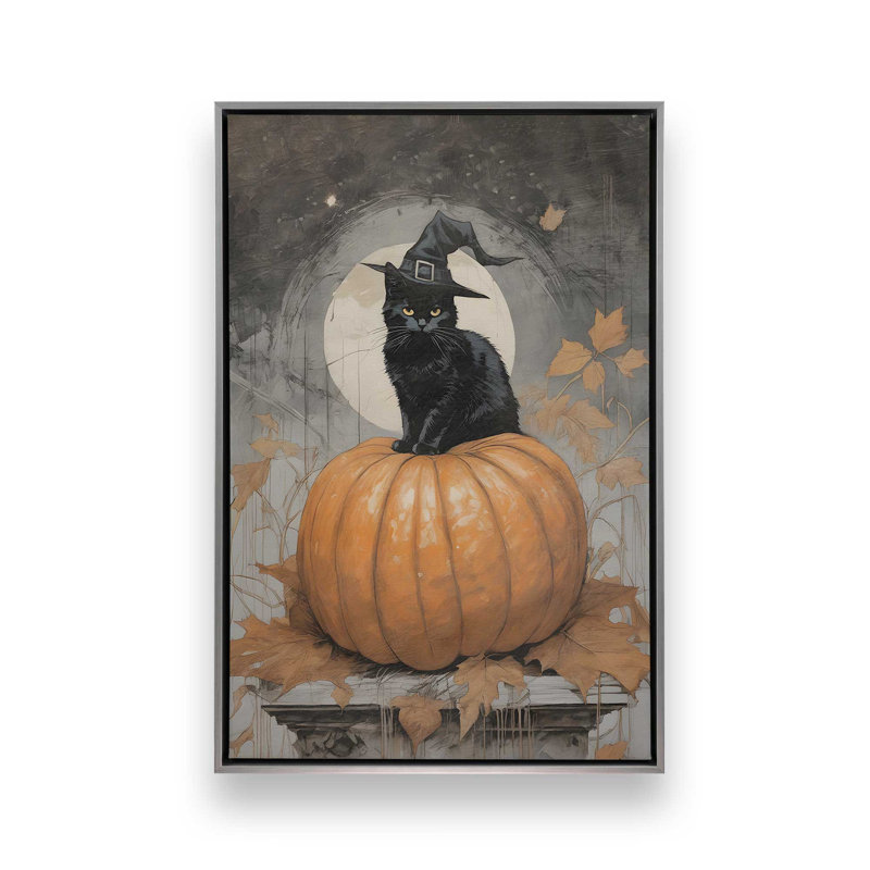 Impression sur toile Halloween Whiskers, H 36,75 po x l 24,75 po, Chrome poli