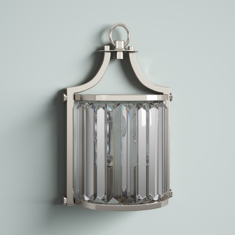 Bunton Steel Flush Mounted Sconce, Polished Nickel