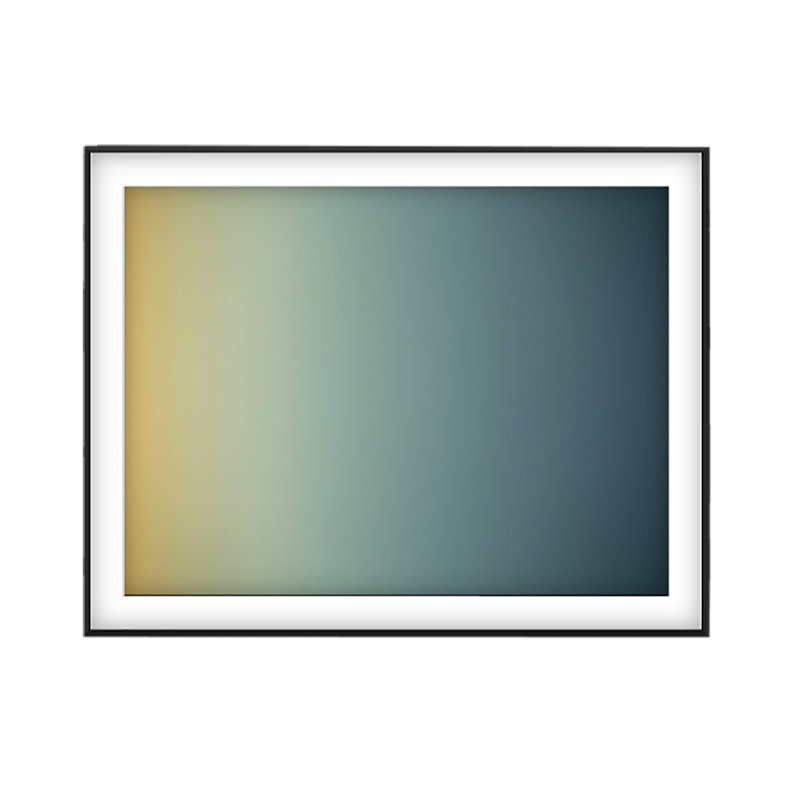 Blue Sunset Print by Francis Augustine, Black Framed Paper, 48" H x 72" W x 0.8" D, White