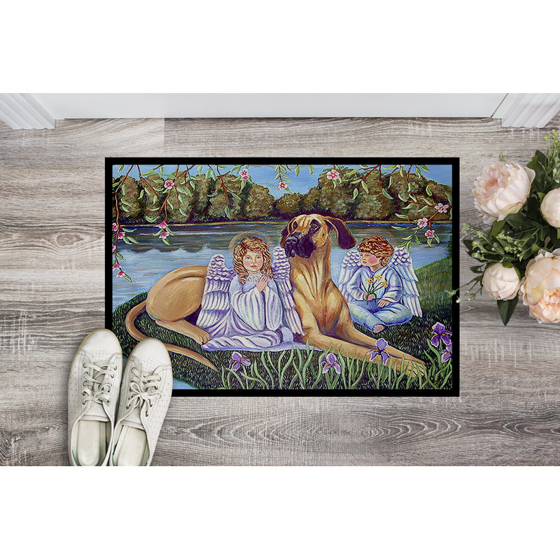 Tapis de porte d’intérieur anti-dérapant anges, Rectangle 1 pi 6 po x 2 pi 3 po