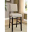 Tabourets de bar à hauteur de comptoir, 2 pièces, aspect rustique, tissu semblable au lin, bois massif, garniture cloutée, chaises 2 pièces en noir antique, housse, design-1421897627