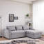 Convertible avec canapé-lit ajustable, port, porte-gobelets et chaise de rangement, 3 lits en lin pour le salon
