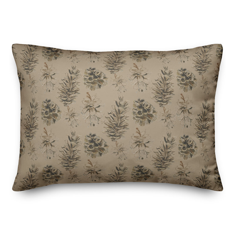 Floral Throw Pillow, Brown