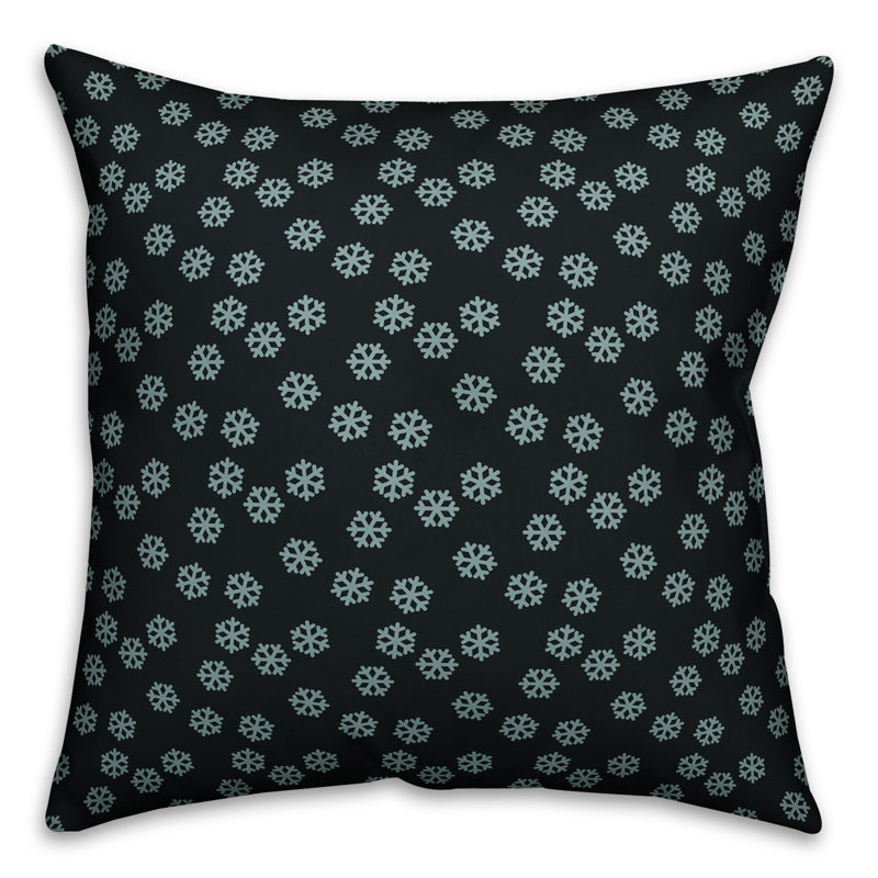 Housse et insert de coussin intérieur / extérieur Snowflakes, 16 po x 1 po, Bleu, Intérieur