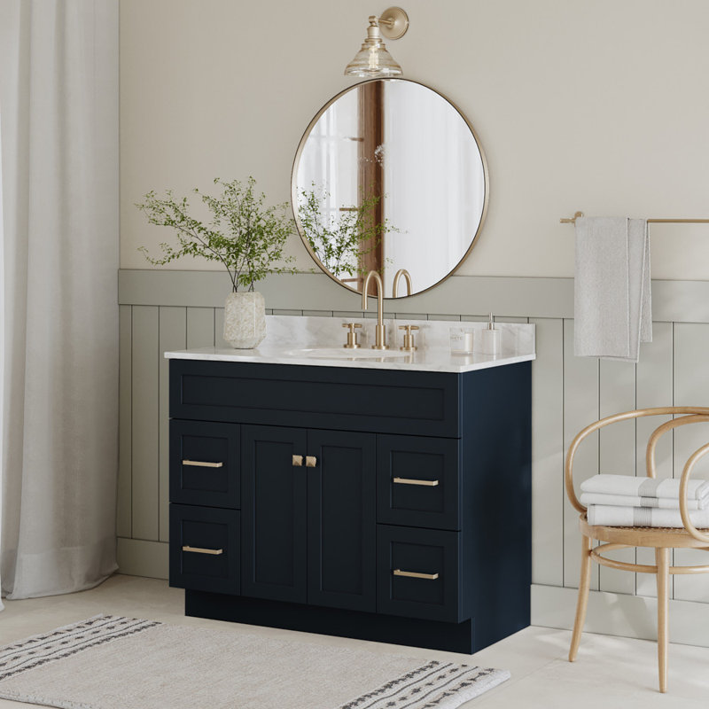 Base de meuble-lavabo simple 42 po Paulla, Bleu minuit