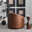 Fauteuil pivotant 100% cuir véritable-630107206