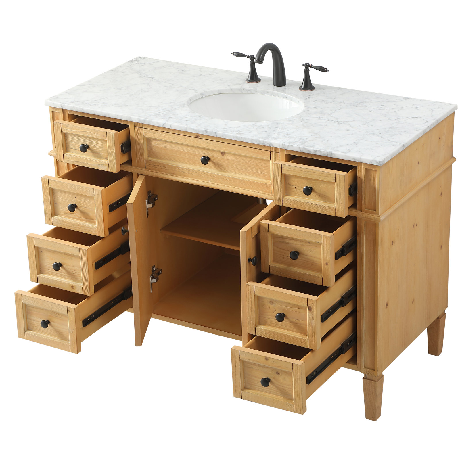 Rivers 48'' Single Bathroom Vanity, Natural Wood