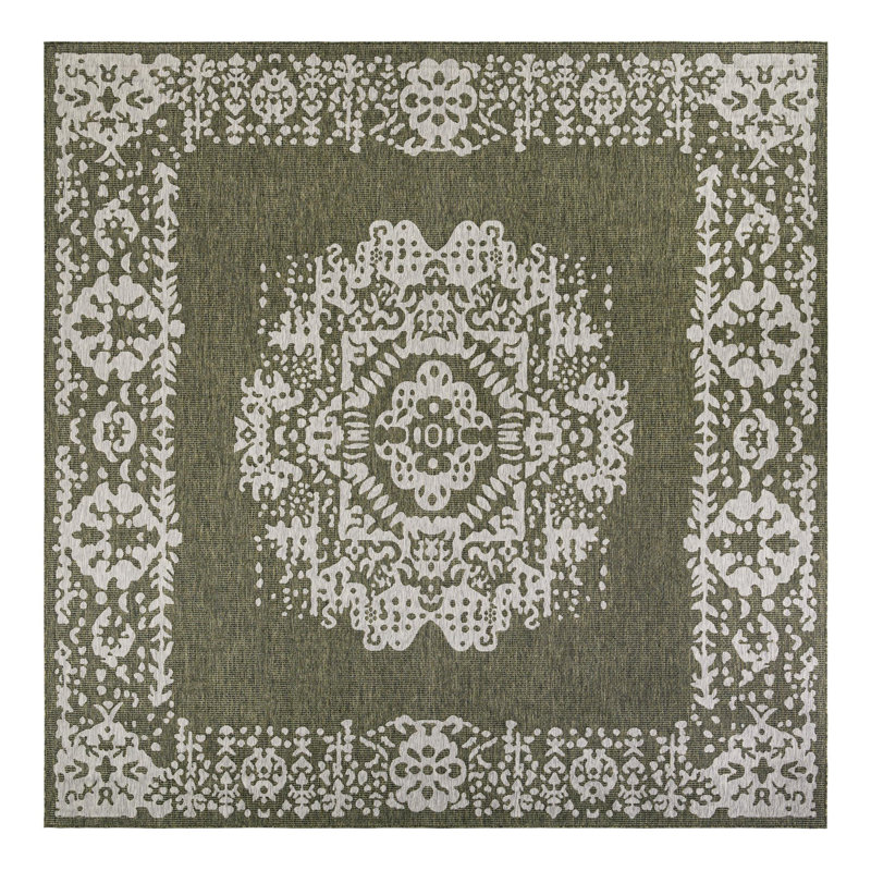 Cowie Green/Gray Rug, Square 12'