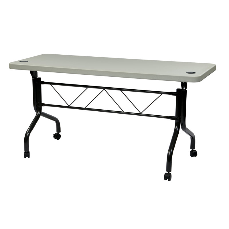 Jenely Rectangle Flip Top Training Table with Casters, 29.25" H x 60" W x 24" D
