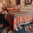 Del Sol Red/Orange/Tan Aztec Print Cotton Southwestern Style Reversible Quilt Set-1078280186