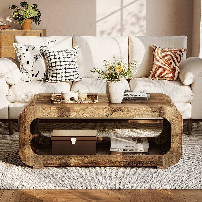 Pedestal Coffee Table with Storage