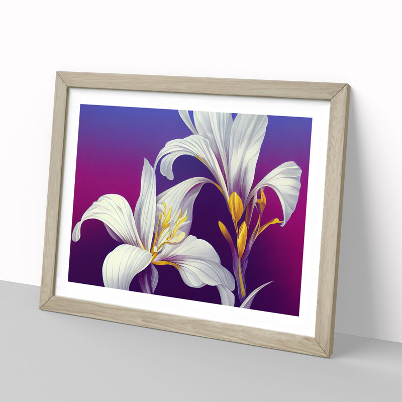 Glowing Iris Flowers - Framed Print