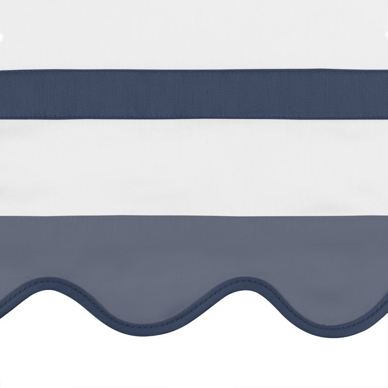 Portofino 100% Cotton Sham, Euro, White/Stone Blue/Navy Blue