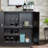 Convenient Assembly Cabinet For Organizing Shed Items Rectangular Wine Server With Storage And Glassware