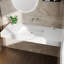 Lavabo de salle de bain mural à surface solide blanc Medunjess