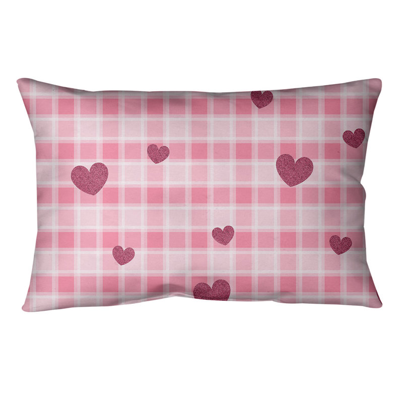 Coussin lombaire écossais, Paillettes roses