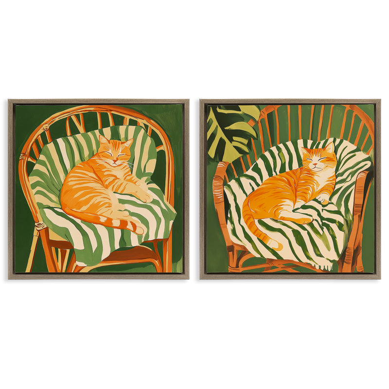 Ensemble de 2 chaises flottantes Cozy Cats in Rattan Chairs, design par Walker Noble, H 18 po x l 18 po
