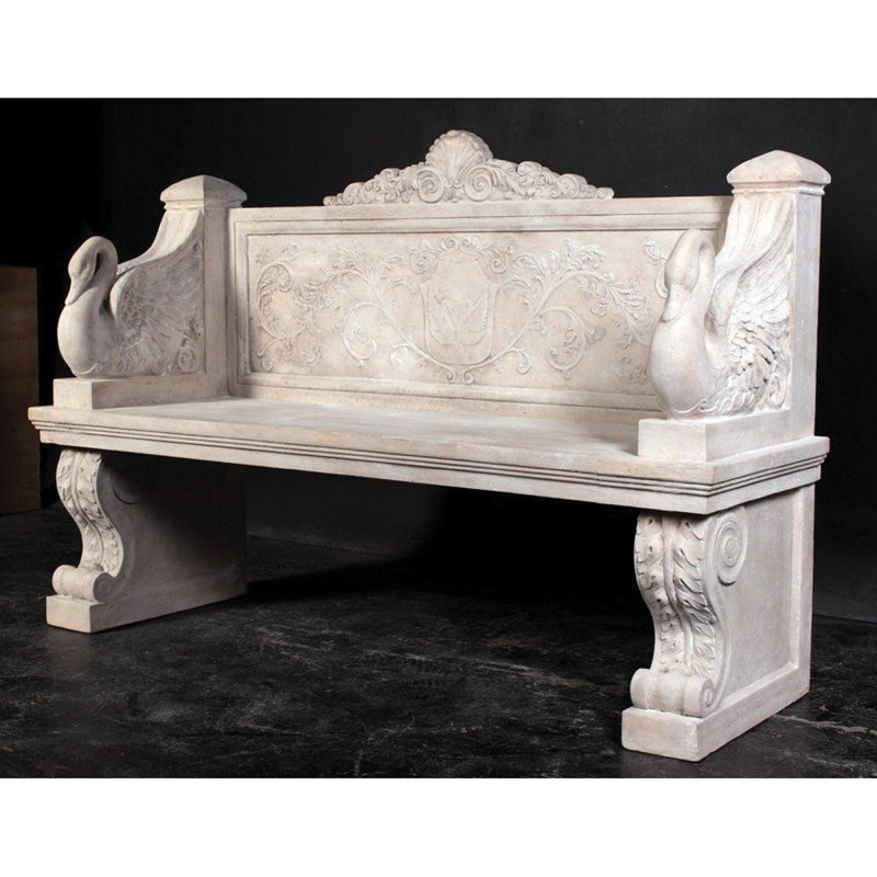Banc d'extérieur néoclassique en résine Swan
