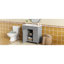 Meuble-lavabo 36 po avec lavabo en céramique gris, structure en bois massif, portes à fermeture en douceur, tablettes réglables, 3 tiroirs, y compris un tiroir à double profondeur pour le rangement du sèche-cheveux-1657343641
