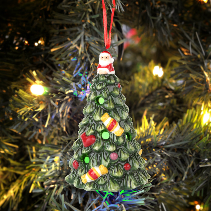 Spode Christmas Tree Led Multicolor Tree Ornament