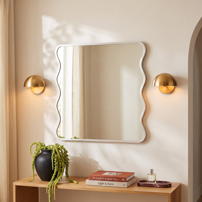 Solid Wood Wavy Mirror