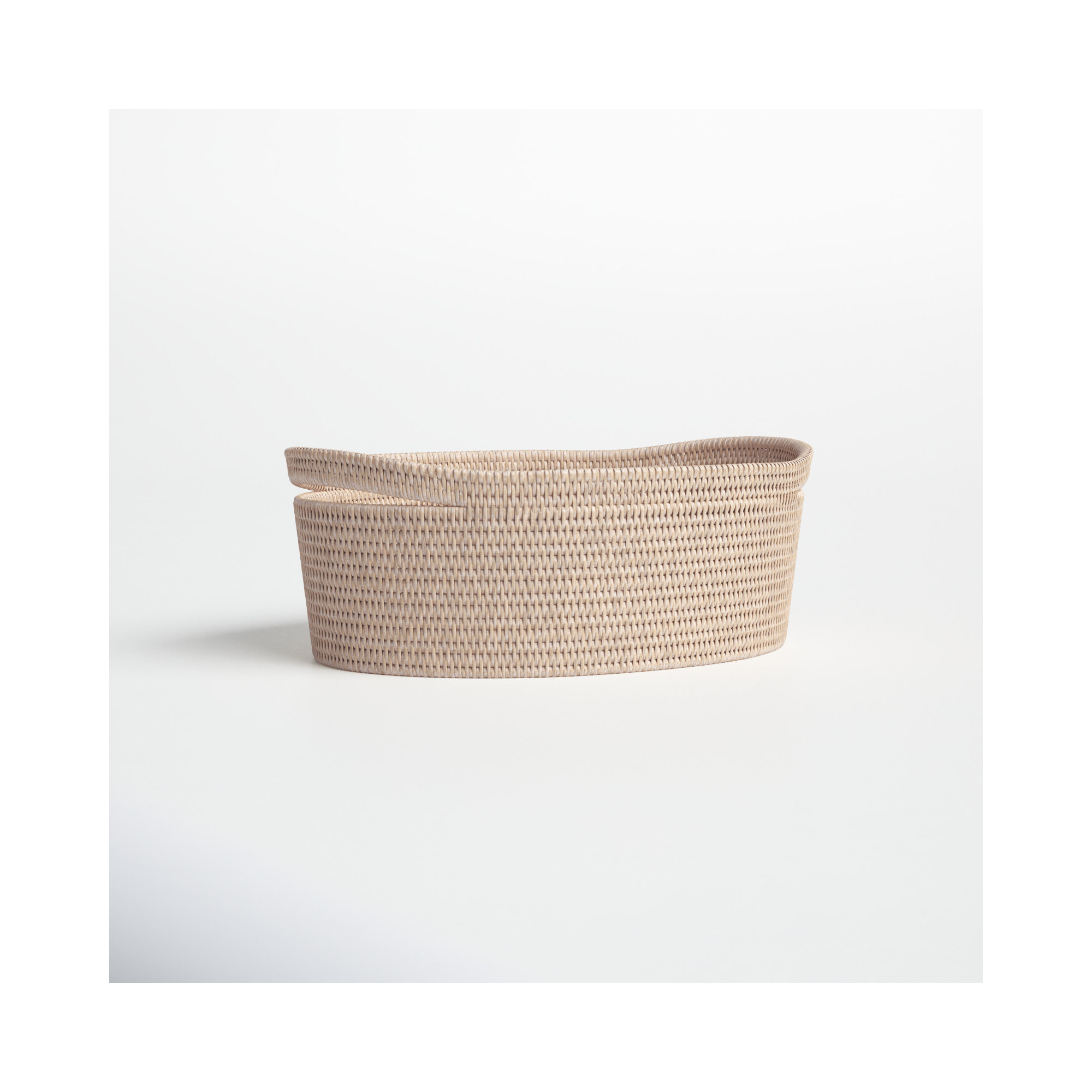 Rattan Basket, White Wash