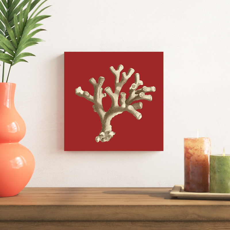 Corail sur rouge II, H 12 po x l 12 po x P 1,25 po