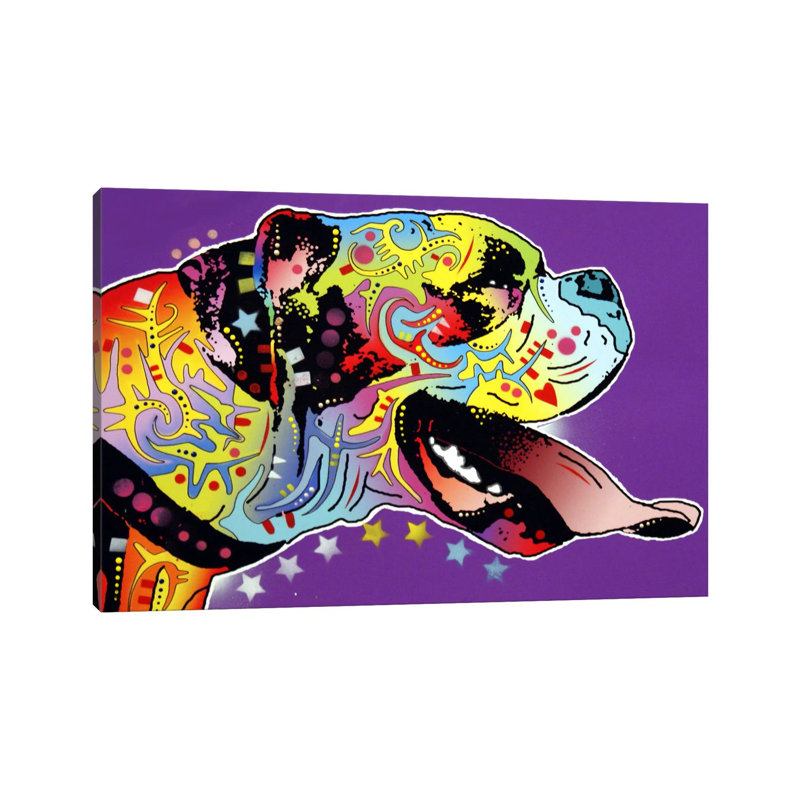 Happy Boxer by Dean Russo - Wrapped Canvas Print, 20.32 cm H x 30.48 cm W