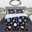 Motif de cercles multicolores - ensemble de housse de couette abstrait - polyester microfibre-1498468741
