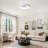 20" Flush Mount Dimmable Ceiling Fan with RGB LED Lights and Remote Control