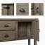 Console 48 po en bois massif avec 2 tiroirs, armoires et tablette inférieure, armoire de rangement pour salle à manger de style rétro-1306038637