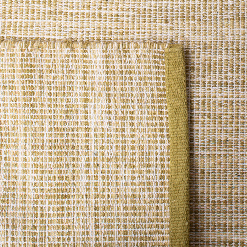 Damian Flat Weave Cotton Solid Color Rug, Rectangle 9' x 12'