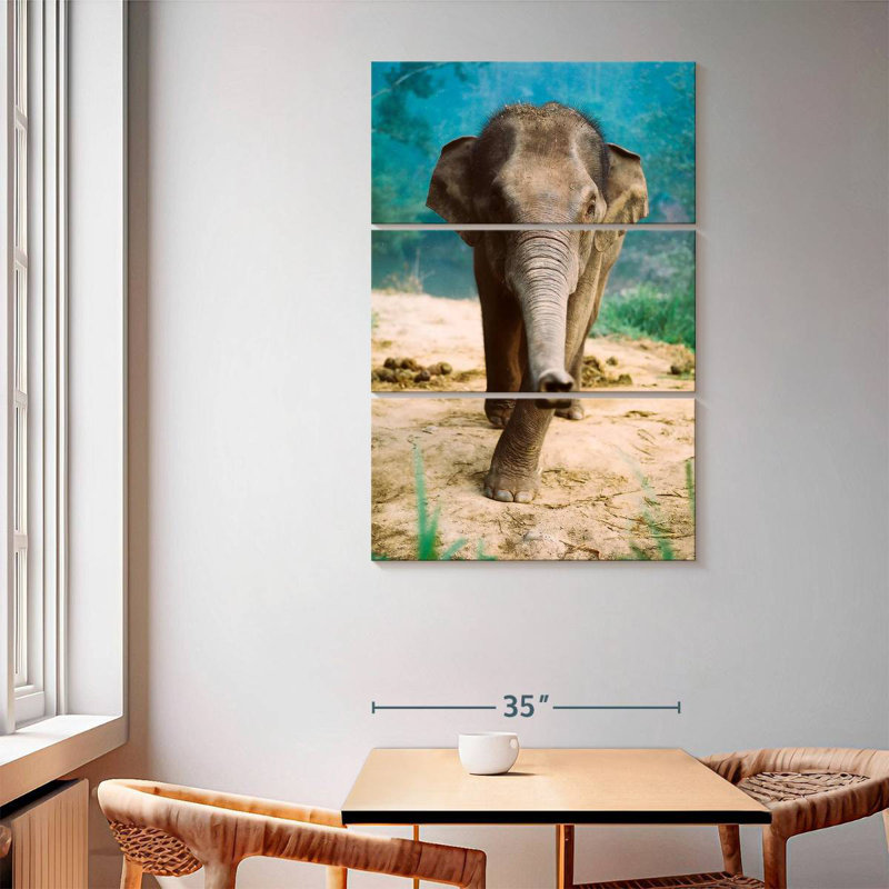 Brampt Curious Baby Elephant, 65" H x 42" W