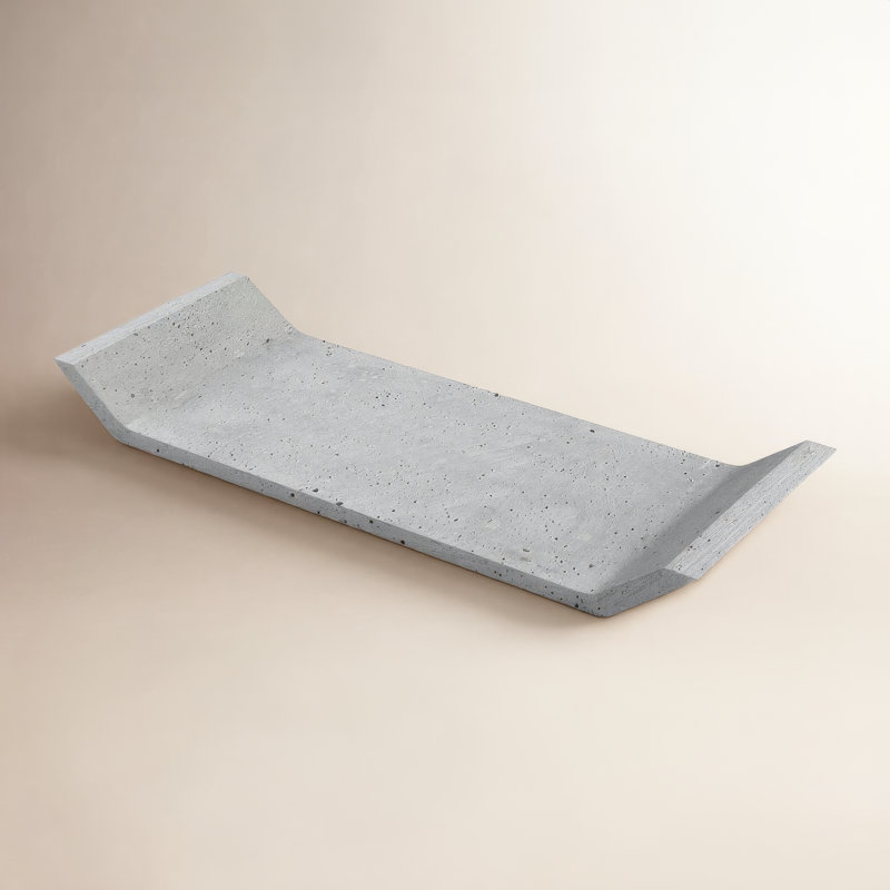 MOON Coffee Table Tray, Light Gray, 0.98" H x 11.81" W x 4.72" D
