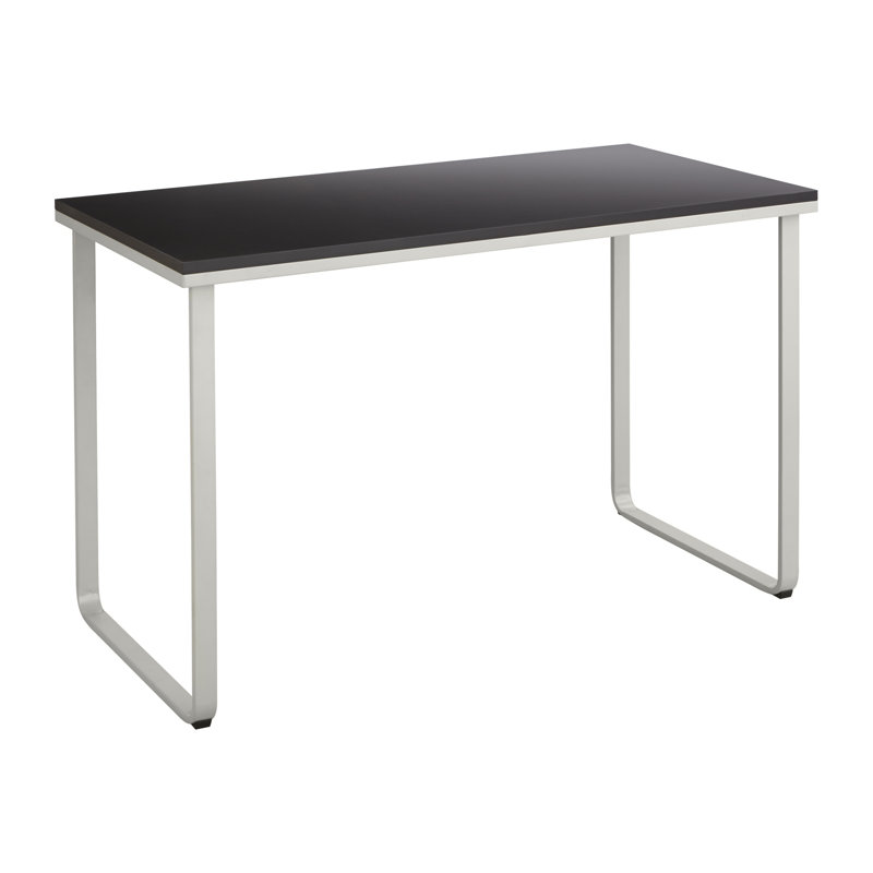 Sled Base Desk, Black and Silver