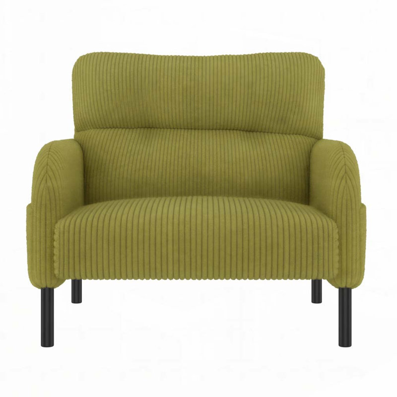 Corduroy Fabric Accent Armchair, Olive Green