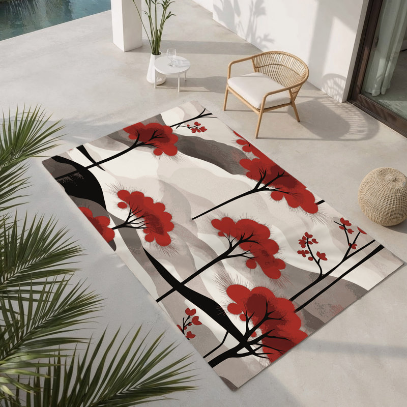 Tapis intérieur et extérieur Moonlit Branch, Rectangle 5 pi x 7 pi