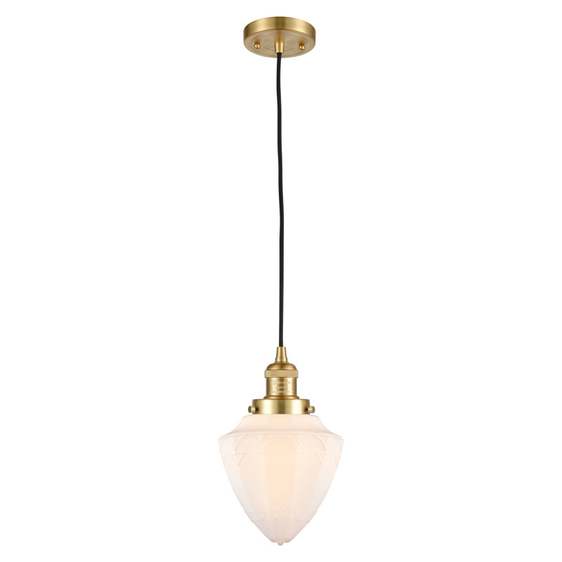 Franklin Restoration - Kymeshia - Mini-luminaire suspendu à cordon de 7 po - Ampoule non incluse - - Abat-jour, Blanc mat