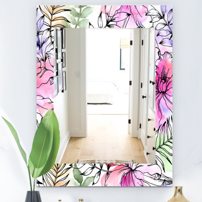 Miroir de salle de bain/meuble-lavabo à 9 lumières tropical ambiance