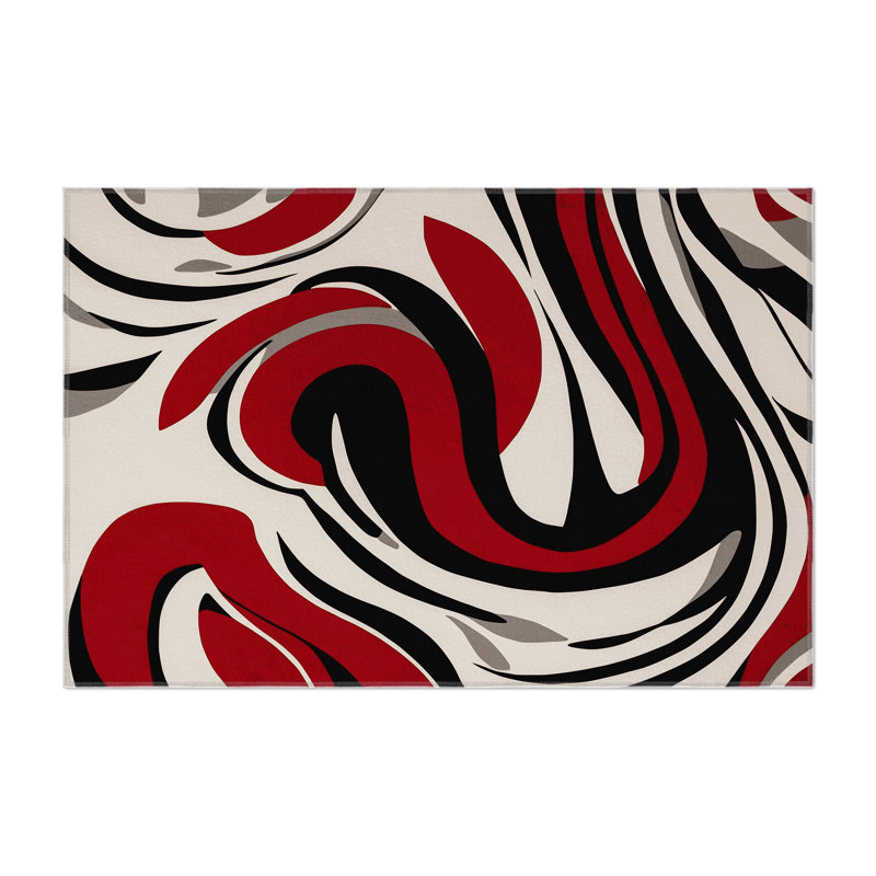 Radiant Swirl Indoor And Outdoor Area Rug, Rectangle 5' x 7'