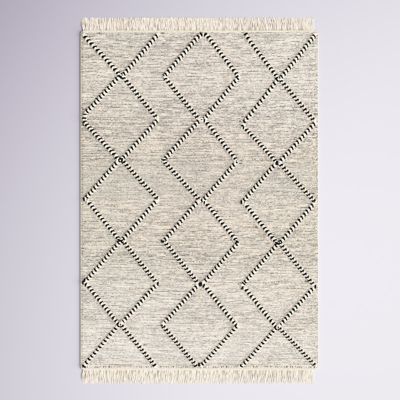 Alexis Flatweave Wool/Polyester Geometric Rug, Rectangle 6' x 9'