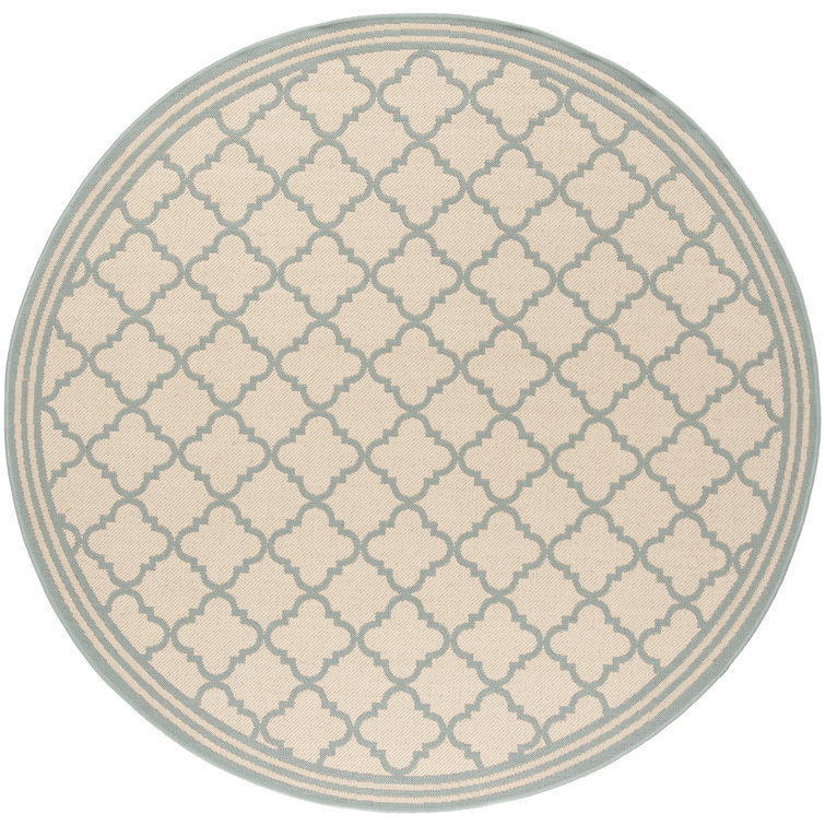 Kittrell Looped/Hooked Aqua Indoor/Outdoor Rug