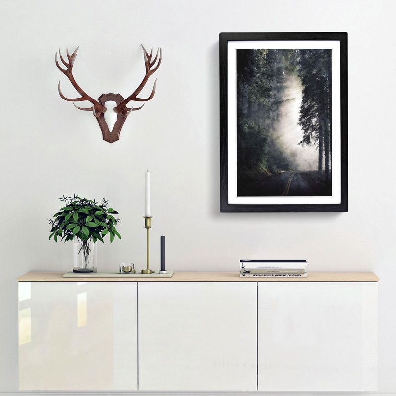 Forest Light - Picture Frame Painting Print, Black Framed, 63cm H x 45cm W x 2cm D