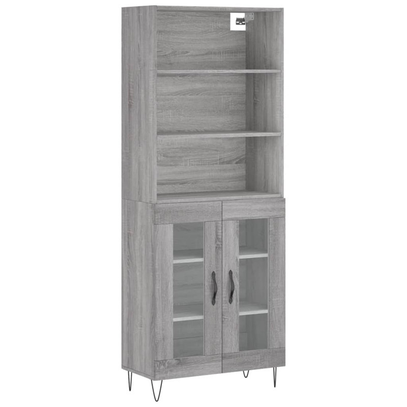 Sieger 69.5 Cm Wide Highboard, Grey Sonoma