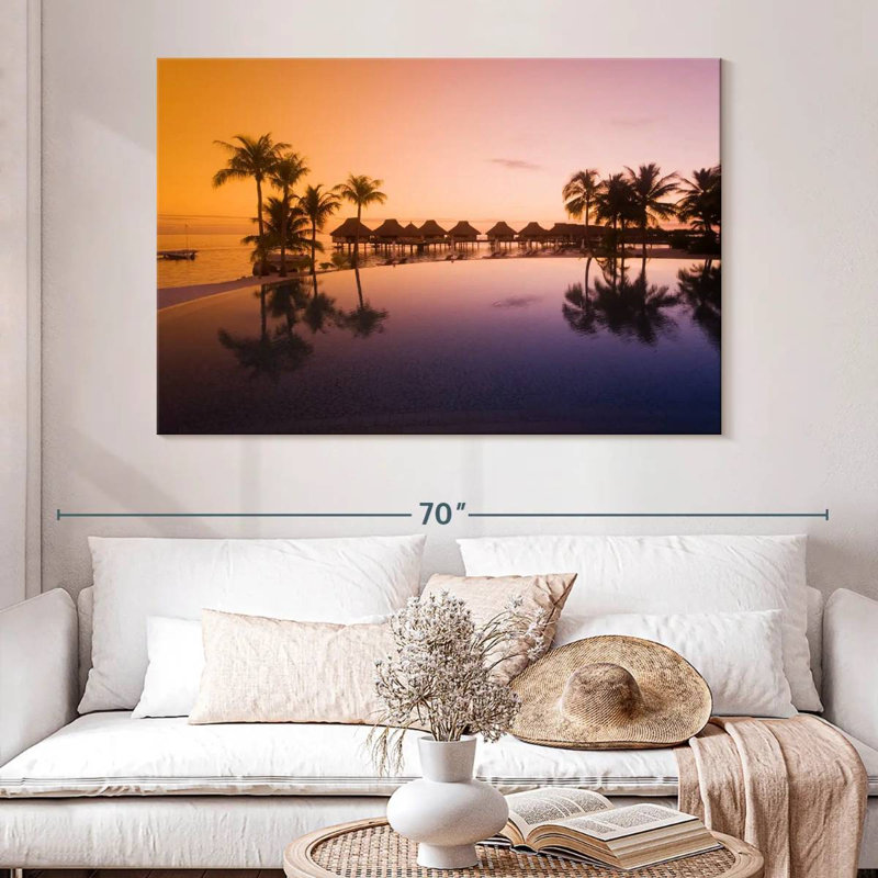 Coucher de soleil Gillard Bora Bora, H 34 po x l 51 po