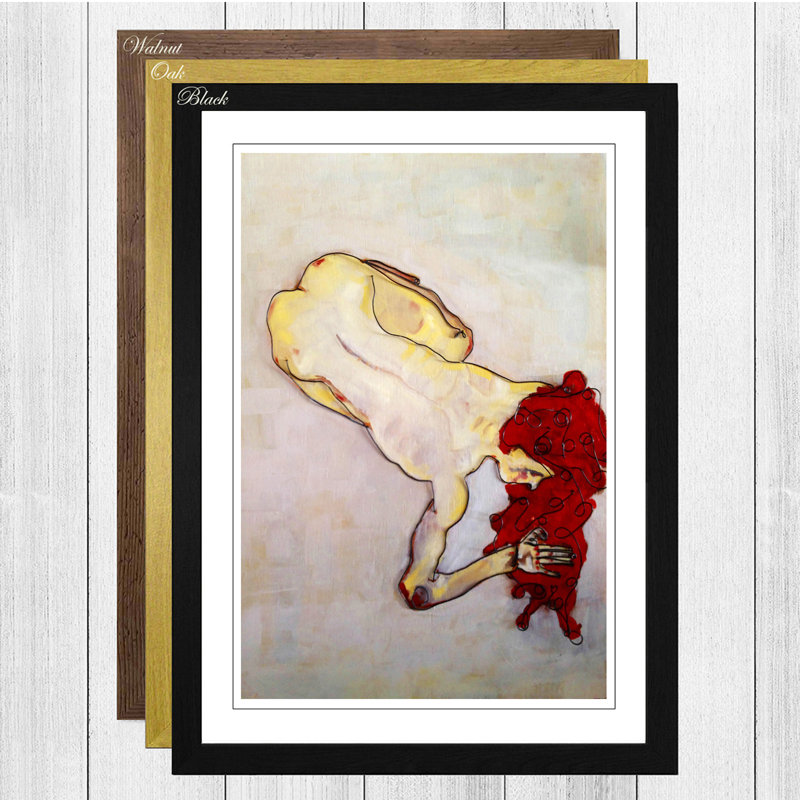Wire and Paint Study by Egon Schiele - Framed Print, Oak