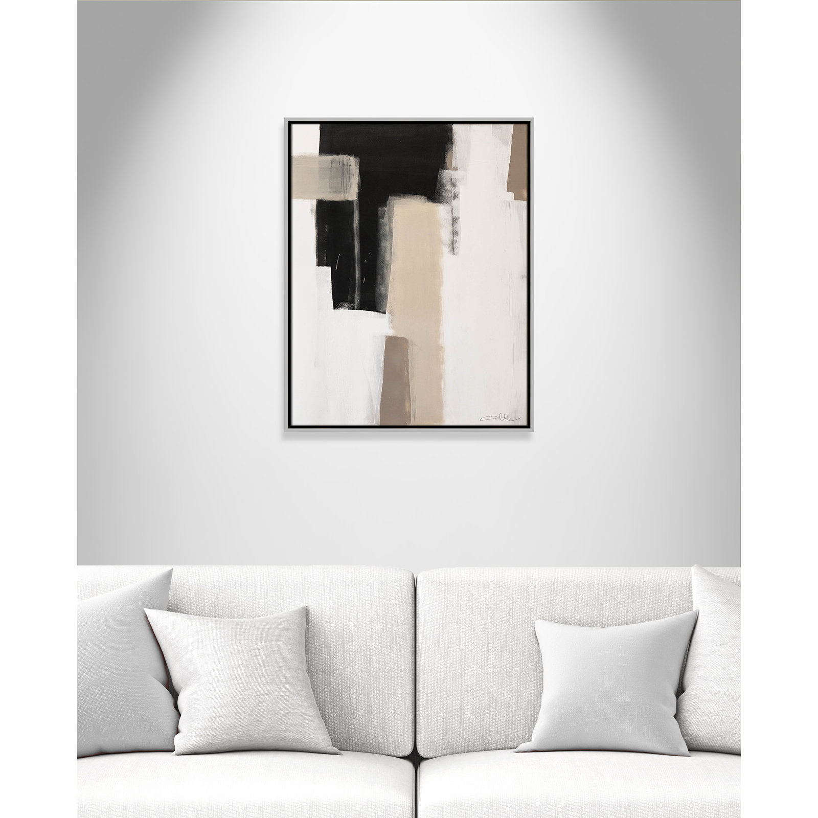 Giverny Earth Scapes I Print, No Mat, Silver Floater Framed, 29.5" H x 23.5" W x 2" D