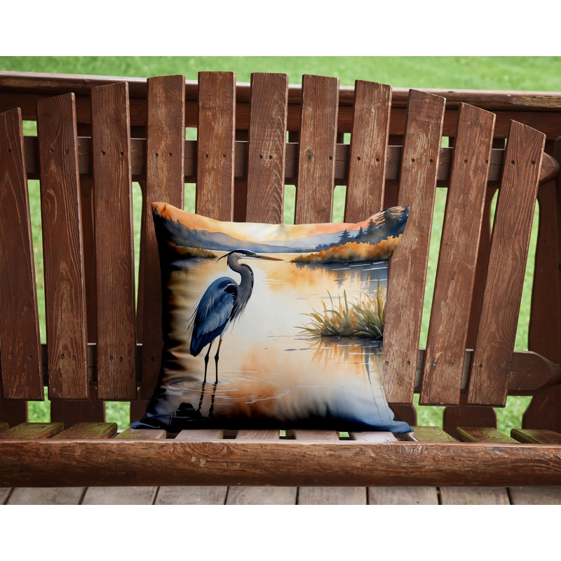 Coussin Blue Heron in the Golden Hour, Carré 14 po