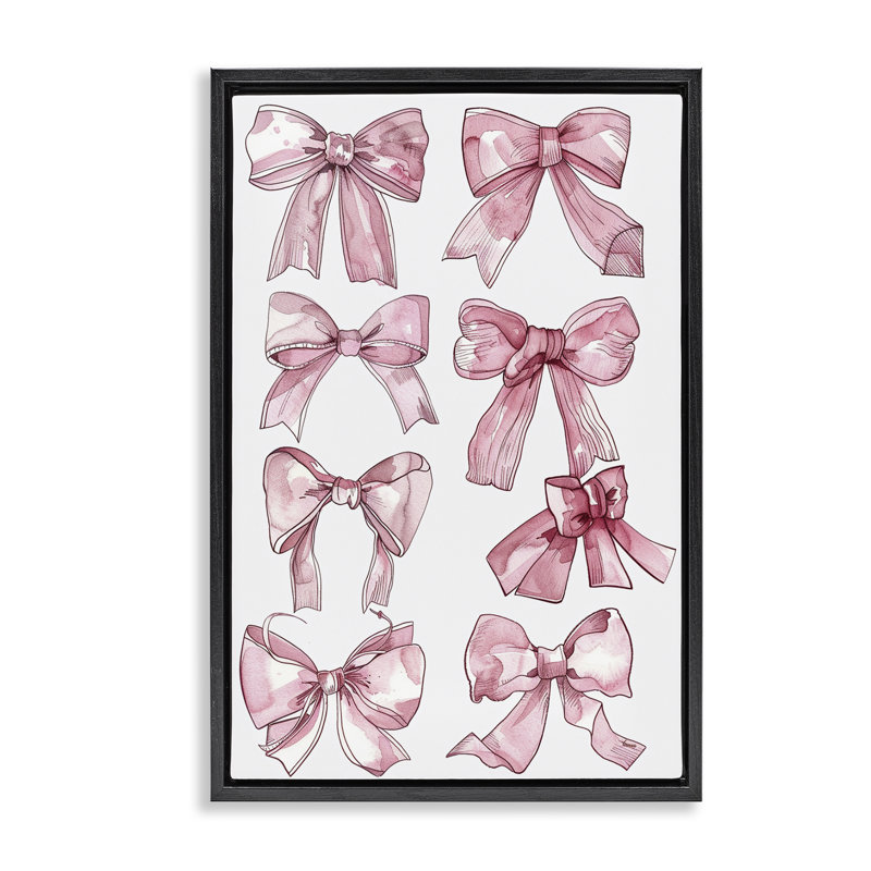 Différents rubans dans un cadre flottant rose, design par LSR Design Studio, Cadre flottant noir de jais, H 25 po x l 17 po